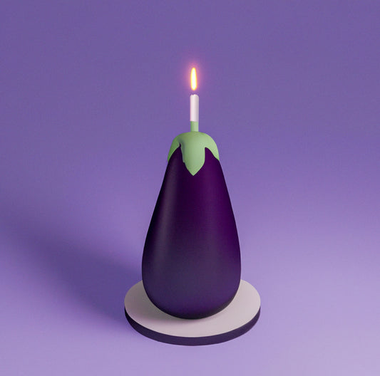 eggplant as a candle