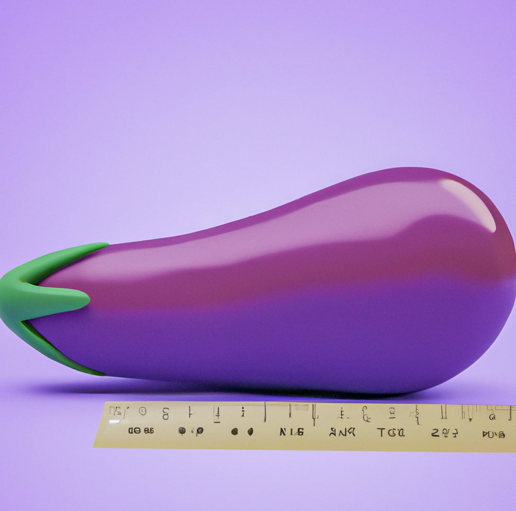 eggplant with a ruler