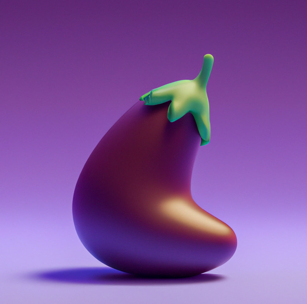 eggplant on violet background