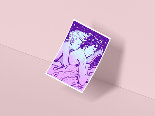 Villkorslös kärlek i violett konsttryck